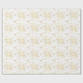 Elegante feestelijke witte en gouden vrolijke kers cadeaupapier (Vlak)