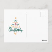 Elegante Feestelijke Zwart en Goud Vrolijk Kerstfe Briefkaart (Achterkant)
