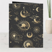 Elegante Feestelijke Zwart en Goud Vrolijk Kerstfe Kaart (Achterkant)