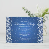 Elegante feestglans blauw kaart (Staand voorkant)