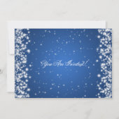 Elegante feestglans blauw kaart (Achterkant)