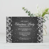 Elegante feestglans zwart kaart (Staand voorkant)