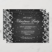 Elegante feestglans zwart kaart (Voorkant / Achterkant)