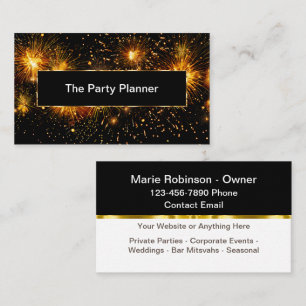 Elegante feestplanning evenementen planner visitek visitekaartje