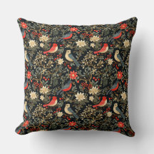 Elegante Feestvogels & Bloemen Kerstrood