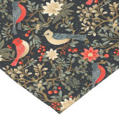 Elegante Feestvogels & Bloemen Kerstrood Lange Tafelloper (Hoek)