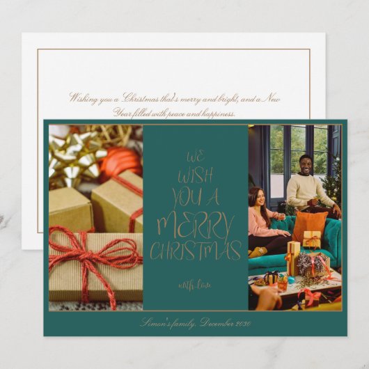 Elegante feestwensen voor de Kaart van Kerstmis (Voorkant / Achterkant)