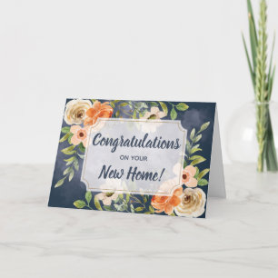 Elegante felicitatie met uw nieuwe huis kaart