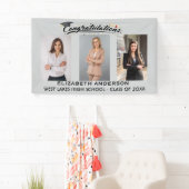 Elegante felicitaties afstudeerscript 3 foto spandoek (Insitu)