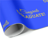 Elegante felicitaties Afstuderen! Grote print goud Cadeaupapier (Rol Hoek)