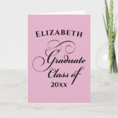 Elegante felicitaties Afstuderen Pink Glitter Kaart (Voorkant)