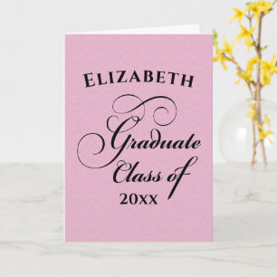 Elegante felicitaties Afstuderen Pink Glitter Kaart