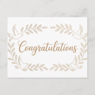Elegante "Felicitaties" Groet met Duiven Briefkaart