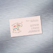 Elegante Feminie Floral Decoratieve  Olifant Magnetisch Visitekaartje (Voorbeeld)