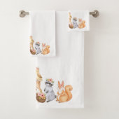 Elegante Festieve Waterverf Winter Bosdieren Bad Handdoek (Insitu)