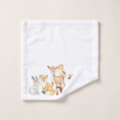 Elegante Festieve Waterverf Winter Bosdieren Bad Handdoek (Wasdoekje)