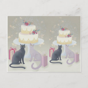 Elegante Festivale Kattenviering Briefkaart