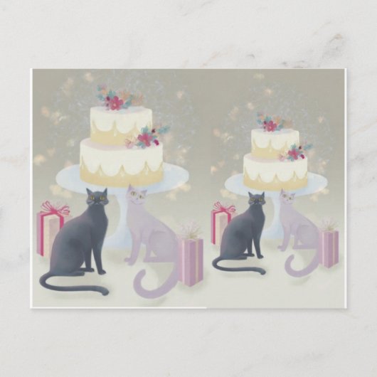 Elegante Festivale Kattenviering Briefkaart (Voorkant)