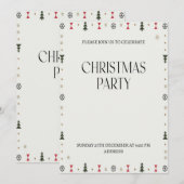 Elegante Festive Gelukkige Kerstfeest Uitnodiging (Voorkant / Achterkant)