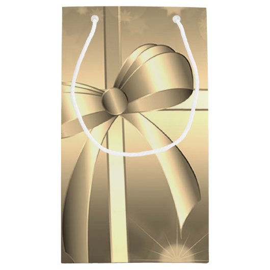 Elegante Festive Gouden Strik Klein Cadeauzakje (Achterkant)