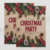 Elegante Festive Kerstfeest Uitnodiging (Voorkant / Achterkant)