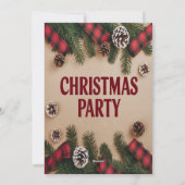 Elegante Festive Kerstfeest Uitnodiging (Achterkant)