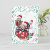 Elegante Festive Kerstfeest Uitnodiging (Staand voorkant)