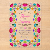 Elegante fiesta bruiloft acryl uitnodigingen (Voorkant)