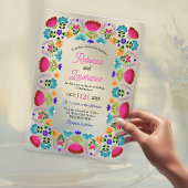 Elegante fiesta bruiloft acryl uitnodigingen