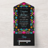 Elegante fiesta bruiloft all in one uitnodiging (Binnen)