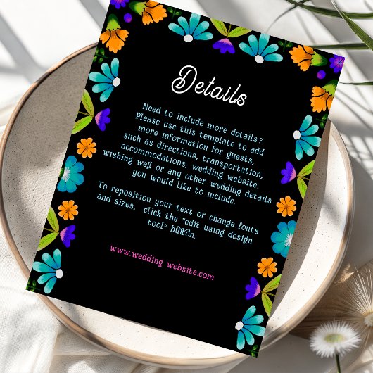 Elegante fiesta bruiloft informatiekaartje