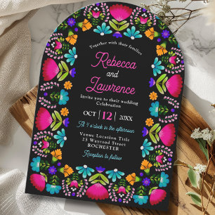 Elegante fiesta bruiloft kaart