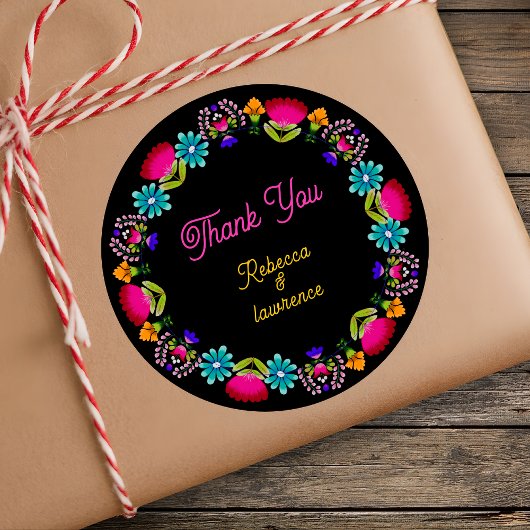 Elegante fiesta bruiloft ronde sticker