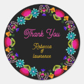 Elegante fiesta bruiloft ronde sticker (Voorkant)