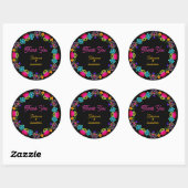 Elegante fiesta bruiloft ronde sticker (Vel)