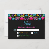 Elegante fiesta bruiloft RSVP kaartje (Voorkant)