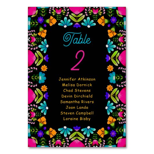 Elegante fiesta bruiloft zitplaatsen kaart (Achterkant)