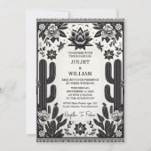 Elegante Fiesta Cactus Floral Mexicaanse bruiloft Kaart (Voorkant)