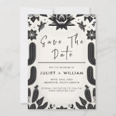 Elegante Fiesta Cactus Floral Mexicaanse bruiloft Save The Date (Voorkant)