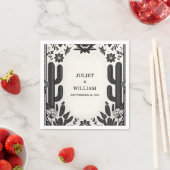 Elegante Fiesta Cactus Floral Mexicaanse bruiloft Servet (Insitu)