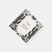 Elegante Fiesta Cactus Floral Mexicaanse bruiloft Servet (Hoek)