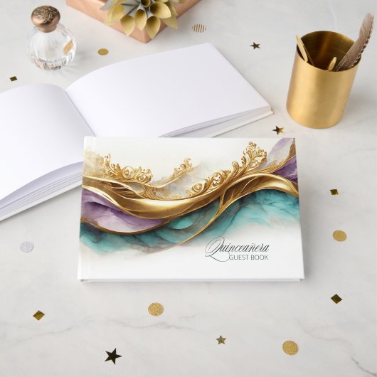 Elegante Fiesta Quinceanera ID1029 Gastenboek (Voorkant open)