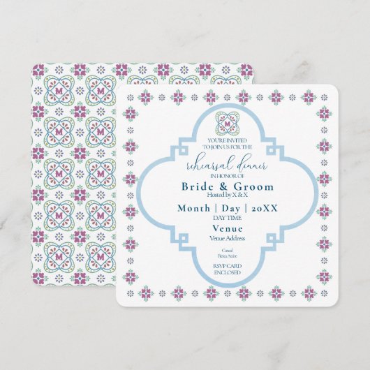 Elegante Fiesta repetitie diner uitnodiging (Voorkant / Achterkant)