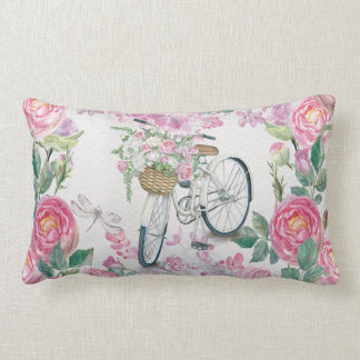 Elegante fiets en bloemen kussen