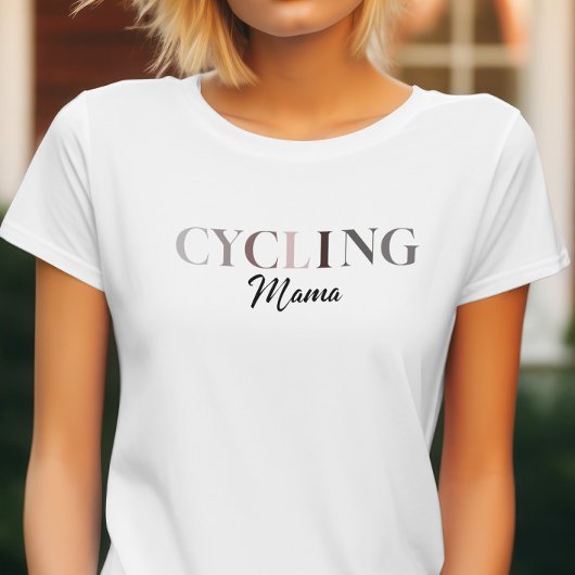 Elegante Fietsmama voor mama Moederfietser liefheb T-shirt