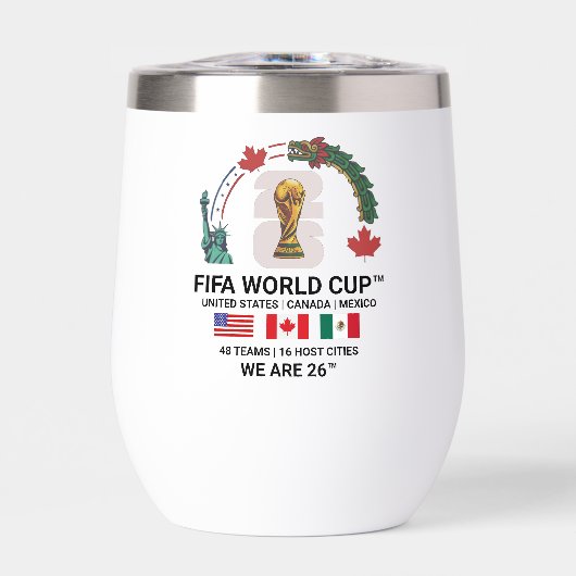Elegante FIFA Wereldbeker 2026 wijnglazen (Voorkant)