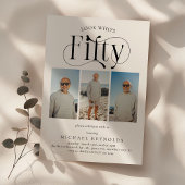 Elegante FIFTY 3 fotocollage 50ste verjaardag Kaart