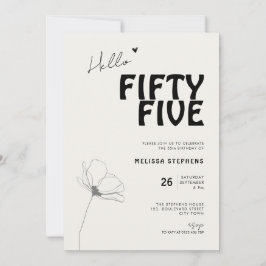 Elegante Fifty Five Bold Typografie 55e Verjaardag Kaart