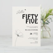 Elegante Fifty Five Bold Typografie 55e Verjaardag Kaart (Staand voorkant)