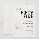 Elegante Fifty Five Bold Typografie 55e Verjaardag Kaart (Voorkant / Achterkant)